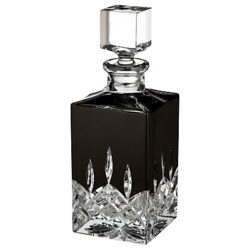 Waterford Black Cut Lead Crystal Square Decanter